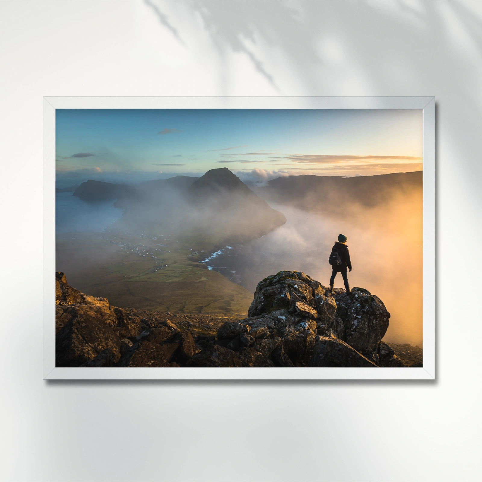 villingadalsfjall-vidareidi-sunset-faroe-islands-poster-frame